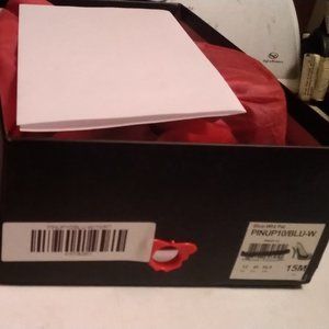 Pleaser Pink Label Blue Peep Toe Slingback High Heels Size 15m New In Box